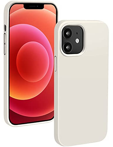 TWINSCASE iPhone 12 Case by SWC - Multi-layered Liquid Silicone Cover for Flexible Shockproof Protection - Compatible with iPhone 12 and iPhone 12 Pro (6.1 inches) - White