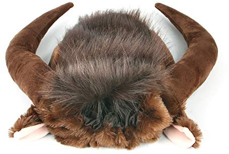 Felenny Pet Horn Mähne Kostüm Hund Neuheit Kuh Hut Headwear mit Elastische Band Kuh Hut mit Ox Horn für Pet Halloween Festival Thema Party Foto Prop