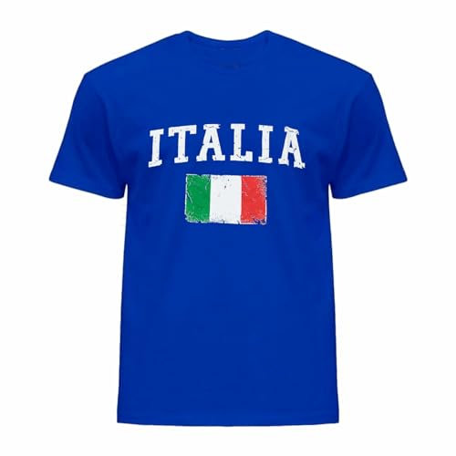 Generico Trikot Italien, Tricolore, T-Shirt, Hellblau, mit Logo, Schriftzug – Fußballnationalmannschaft (Erwachsene), hellblau, XL
