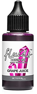 Octopus Fluids Resin Ink GRAPE JUICE, Alcohol Ink für Epoxidharz und UV-Resin, Resin-Farbe, Harz-Farbe violett, 30 ml