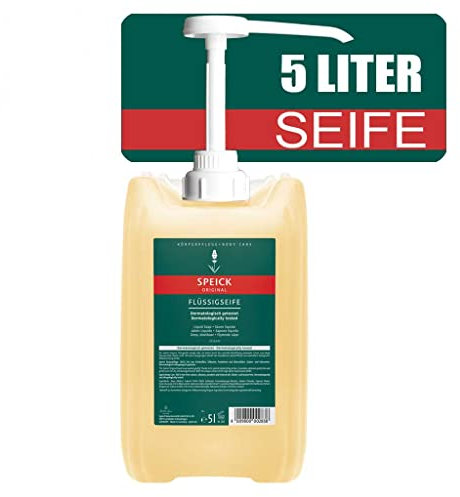Wasserbettbedarf Speick Flüssigseife Original inklusive Dosierpumpe 5 Liter Nachfüll Kanister