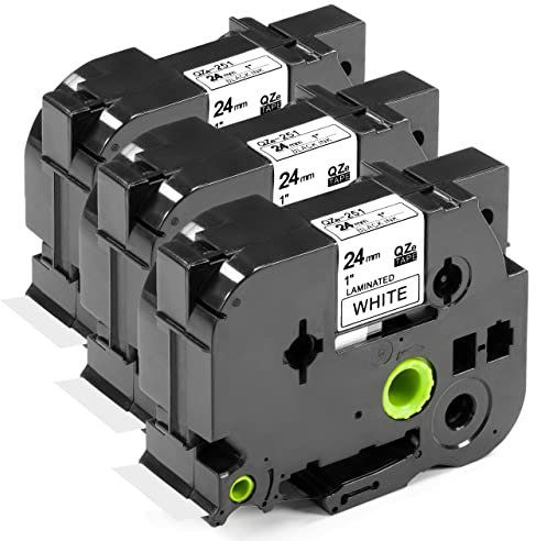 ESMOnline 3 kompatibel Schriftband 24mm als Ersatz für Brother Ptouch TZe-251 TZe251 TZ-251 TZ251 Band für Beschriftungsgerät PT-P950NW 1010 H105 1000 1005 1280 P900 D400 D600 D800W D200 Cube