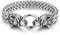 Zysta Herren Armband Wikinger Armband Dopplt Wolfskopf Edelstahl Armkette Wikinger Gotik Biker Armreif für Männer Papa Geschenk