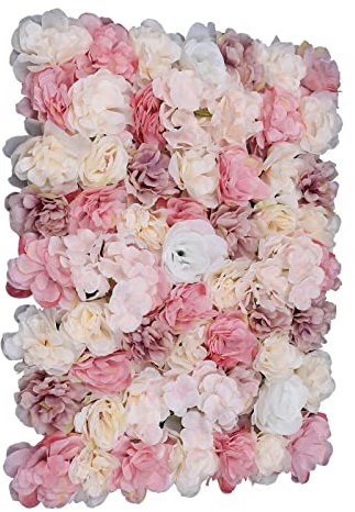 12 Stück Blumenwandpaneel Künstliche Blumenwand Rosenwand Hintergrund Home Hochzeit Party DIY Blumendekor 40 x 60 cm