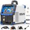 AZZUNO Saldatore MIG 200A, saldatore multiprocesso a doppia tensione 110V/220V, saldatrice MIG senza gas, 4 in 1 Flux MIG/Solid Wire/Lift TIG/Stick saldatore ad arco (grigio)