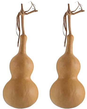 jojofuny 2 StüCke Khaki Gourd Ornament Spielsachen – KüRbis Deko FüR Feng Shui GlüCksbringer Und Halloween Dekoration 15X8X8Cm