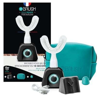 Y-Brush - Elektrische Zahnbürste - Y-Bürste - 3 Monate Laufzeit – NylonBlack-Premium-Paket