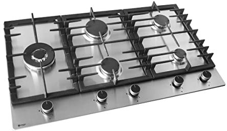 Wiggo WH-G934RR(X) - Built-in gas hob with Wok - 90 cm - Stainless steel
