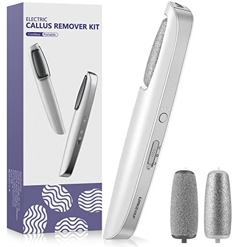 LINKEVAP Electric Callus Remover, Foot Callus Remover, Professional Pedicure Kit for Dry, Cracked, Hard Skin, at Home, for Men and Women (Cool White)