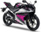 Aufkleber-Set 2 Seiten kompatibel mit Yamaha R125 yzf Schädel us Army Marineblau Motorrad Vollfarbe wählbar Art. 01762 (046 rosa FLUO)