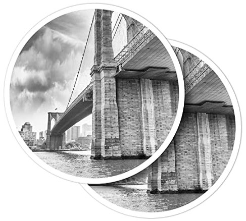 Vinyl-Aufkleber, rund, 10 cm, Brooklyn Bridge New York City, für Laptops, Tablets, Gepäck, Scrapbooking, Kühlschränke #63034