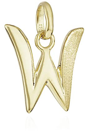 NKlaus Buchstabe W Kettenanhänger 333 Gelb Gold 8 Karat 12x12mm Alphabet Amulett 13315