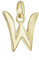NKlaus Buchstabe W Kettenanhänger 333 Gelb Gold 8 Karat 12x12mm Alphabet Amulett 13315