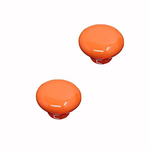 6 Stück Möbelknöpfe Keramikknopf Möbelgriff Türknauf Schrankgriff Schrankknopf Möbelknauf Schubladengriffe Schubladenknopf Kommodenknöpfe Knauf für Schrank Schublade für Möbeldekoration,Orange S