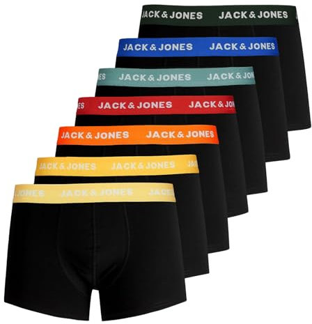 JACK & JONES Herren Unterhosen Shorts Boxershorts Trunks 7er Pack, Farbe:Schwarz, Wäschegröße:XL, Artikel:- Black Multi