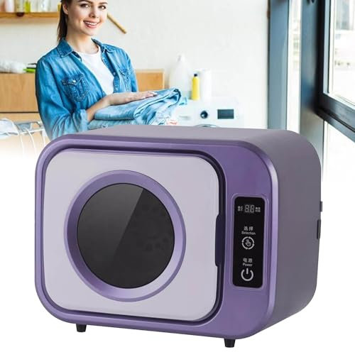 Mini Secadora Compacta Con Tambor De Acero Inoxidable, Secadora De Ropa Portátil Con Pantalla Táctil Lcd, 3 Modos De Secado Automático Y Panel De Control Fácil Para Apartamento, Hogar,Purple