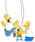 2in1 Auto Duftbaum/Lufterfrischer, Car Air Freshener Auto Scent | Homer und Bart Simpson (Black Ice)