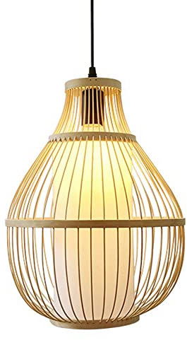 HCIPJQY 1 Confezione di Apparecchi in Legno Lampada A Sospensione in bambù con Baldacchino Paralumi per Lampade A Sospensione A Soffitto per Camera da Letto Droplight Beige Lampada per Interni per La