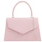 Sac à main en cuir synthétique uni avec poignée sur le dessus pour mariage, soirée, rose pâle, medium