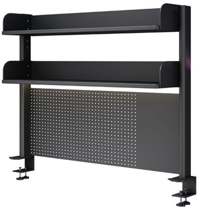 Clamp On Desk Organizer Shelf - Privacy Panel For Gaming Desk, Desk Extender Pegboard Workstation,Computer Desk Accessories For Office, Clamp-on 23.6/31.5/39.3in Desktop Shelving System (Size : 80cm/