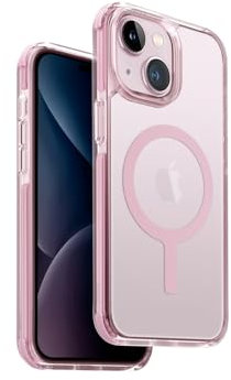 UNIQ Combat Phone Case Kompatibel mit iPhone 15, MagClick Magnetische Aufladung Kompatibel (Rosa)