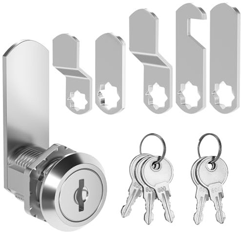 Serrure de boîte aux lettres 20mm, serrure casier vestiaire, avec 5 Plaques de Serrure Différentes et 5 Clés, Serrure pour casier vestiaire, serrure à levier pour boîtes aux lettres
