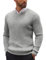 COOFANDY Herren Feinstrick Pullover Sweater Strickpullover Rundhals Dünne Pullover Langarmshirt Modern Fit Pulli Einfarbig Hellgrau M
