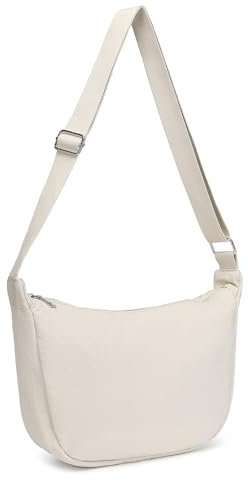 Miss Lulu Bolso Bandolera Mujer Nylon Media Luna Impermeable,Bolsa Crossbody Riñonera y Bolsa de Hombro Unisex,Ideal para Viaje Compras Salidas Diarias y Actividades Al Aire Libre