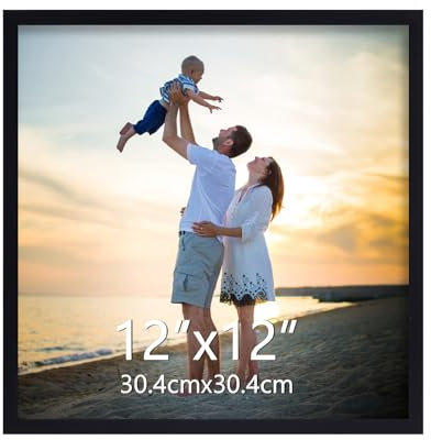 EYMPEU Bilderrahmen 30x30 CM 1 Stück, für Wand und Tisch, geeignet für den Einsatz in Büros und Wohnungen, Schwarz