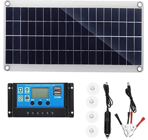 Kit de Panneau Solaire 300 W 12 V Chargeur de Batterie 300 W 12 V Hors réseau avec contrôleur 40 A-60 A, adapté pour Camping-Car, Bateau, Voiture, Caravane, Chargeur de Batterie