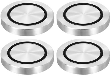 QUARKZMAN Rosca M8 55mm / 2.2 Diámetro 8mm de Espesor Círculo de Aluminio Disco Adaptador de Vidrio 4 Piezas Patas Redondas de Mesa Sólida Placa de Hardware
