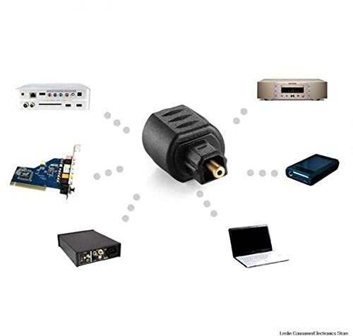 Adaptateur Mini Toslink 3.5mm, Noir Mini Toslink Optique 3,5mm Prise Jack Femelle vers Adaptateur Audio numérique Toslink mâle pour Qualité Audio Connecteur Toslink Adaptateur Audio Optique
