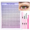 Natural Lash Clusters Kit DIY Lash Extensions Kit 9-12MM Wispy Eyelash Clusters 168 Pcs CC Curl Cluster Lash Individuals with Lash Bond and Seal and Eyelash Tweezers for DIY Eyelash Extensions at Home