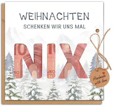 BOFUNX Weihnachten Geldgeschenk NIX Geldgeschenk Verpackung mit Umschlägen NIX Geldgeschenk Weihnachten für Frauen und Männer Geschenk Weihnachten