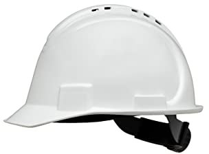 Honeywell North Short Brim NSB21001E Casque de Sécurité à Bord Court, Ventilé, Blanc, Mécanisme à Double Verrouillage, Suspension à Cliquet à 4 Points, Polyéthylène Haute Densité (1 Pièce)