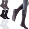 3 Paar Pilates Socken mit Griffen Anti-Rutsch-Kräuselung Yoga Socken Grip Socken für Ballett Tanz Barfuß (DE/NL/SE/PL, Alphanumerisch, Einheitsgröße, Regular, Regular, 3 Paare - Schwarz+Weiß+Grau)
