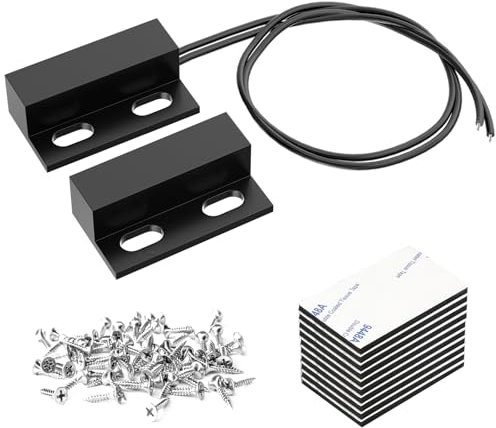 SCOOYUCK 5 Sätze NC Magnetschalter Magnetischer Türsensor Normalerweise Geschlossen Magnetischer Reedschalter (Schwarz)