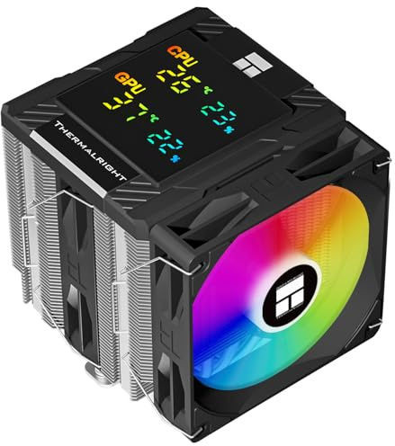 Thermalright Peerless Assassin 120 Digital ARGB Black CPU Cooler Air with 6X6mm Heatpipes, Magnetic Display Board Top Cover,Heatsink CPU Cooler, for AM4/AM5 and Intel lga1700/1851/1150/1151/1200
