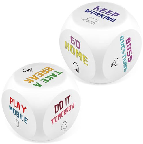 Ainiv 2PZ Cubo Antistress, Cubo Antistress - Modello Testo | Cubo Colorato per Alleviare Lo Stress con 6 Divertenti Azioni, Giocattolo Antistress, Regalo per Colleghi, Regalo per Ufficio