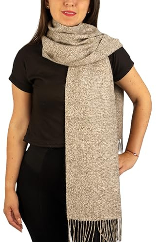 DILUKA Premium Schal mit Fransen aus 100% Baby Alpaka Wolle
