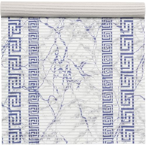 ANRO Weichschaummatte Badematte Bad Dusche WC Vorleger Teppich Antirutsch Badläufer Griechischer Marmor Blau 1000x65cm (10m)