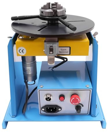 20W Schweißdrehtisch 0-90°,10 kg(Horizontal)/5 kg(vertikal),1-12 U/min Einstellbare,Schweißpositionierer Schweißgeräte Drehtisch mit Dreibackenfutter zum Schneiden, Schleifen, Montieren