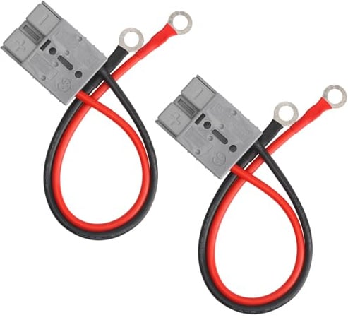 KQDRAVINE 2 Stück Steckers mit Kabel für Anderson Stecker, 50A 600V Stecker mit 12 AWG O-Ring-Batterieanschlusskabel Batterie Stecker Geeignet für Auto, Motorrad, Wohnwagen, Gabelstapler