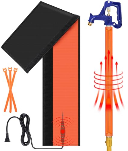 38.5 x 7 Water Pipe Heat Blanket with Thermostat, Self Regulating Faucet Heating Blanket, Winter Heating Tape for Metal and Plastic Pipes, 120V, Thermostat Max Temp 140˚F(1 Pack,Orange)