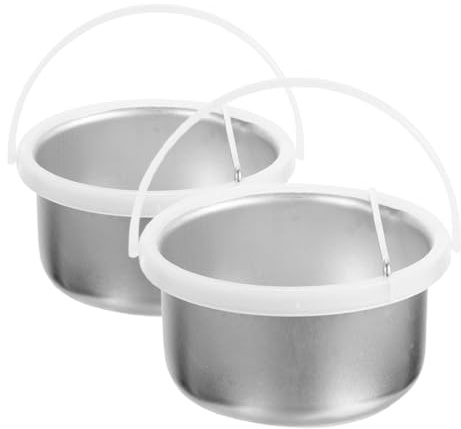 Wax Pot Insert 2pcs Aluminium Replacement Pot for Wax Warmers | Silver Inner Pots, Lightweight with Quick Heat Distribution, for Home and Salon Waxing Machines Random Color