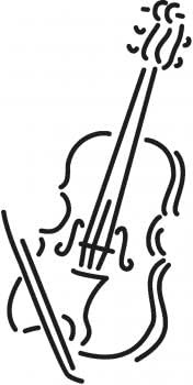 Aufkleber Applikation - Geige - Cello - AP0664 - versch. Größen Farbe schwarz, Größe 30cm