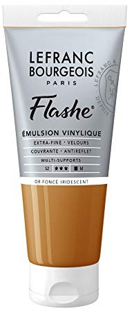 Lefranc Bourgeois vinilo Pintura Acrílica, extra fina color de vinilo para artistas, Irisierendes Tiefes Gold, 80ml Tube - Vinylfarbe