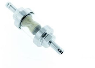 Benzinfilter für Leitung Motorrad universal Metall - Glas Metall, Chrom CNC