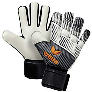 ERIMA Erwachsene Torwarthandschuhe SKINATOR Hybrid Training, schwarz/weiß/neon orange, 8, 7221905