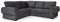 Corner Sofa Bed Horizon Grey Velour Fabric Full Back Cushions